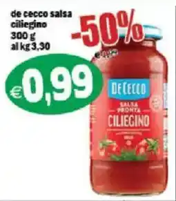 Il Castoro Supermercati De Cecco salsa pronta ciliegino offerta