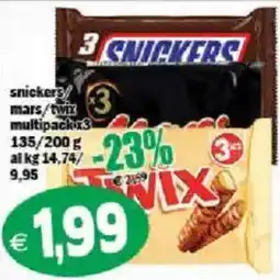 Il Castoro Supermercati snickers/mars/twix multipack offerta