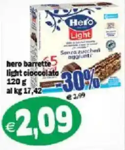 Il Castoro Supermercati Hero Light barrette cioccolato offerta
