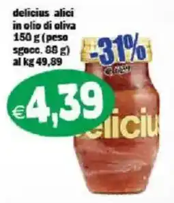 Il Castoro Supermercati delicius alici in olio di oliva offerta