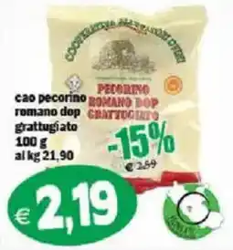 Il Castoro Supermercati Pecorino romano dop grattugiato offerta