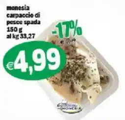 Il Castoro Supermercati monesia carpaccio di pesce spada offerta