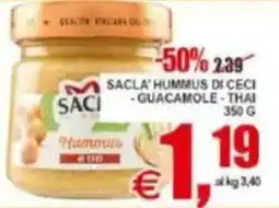 Pewex Sacla' hummus di ceci - guacamole - thai offerta