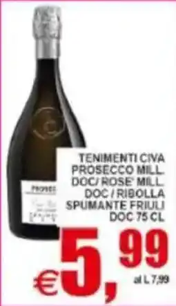 Pewex Tenimenti Civa Prosecco Mill. DOC / Rose' Mill. DOC / Ribolla Spumante Friuli DOC offerta