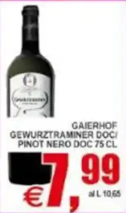 Pewex Gaierhof Gewurztraminer Doc/ Pinot Nero Doc offerta