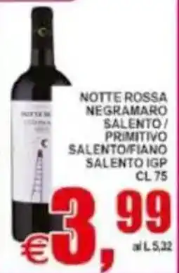 Pewex Notte Rossa Negramaro Salento / Primitivo Salento/Fiano Salento IGP offerta