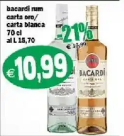 Il Castoro Supermercati Bacardi rum carta oro/carta bianca offerta