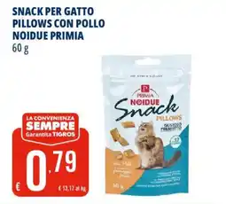Tigros Snack per gatto pillows con pollo noidue primia offerta
