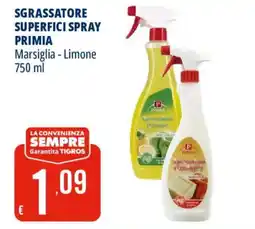 Tigros Sgrassatore superfici spray Primia Marsiglia - Limone offerta