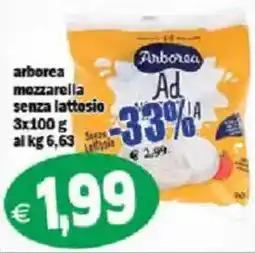 Il Castoro Supermercati Arborea mozzarella senza lattosio offerta
