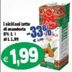 Il Castoro Supermercati i siciliani latte di mandorla offerta