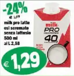 Il Castoro Supermercati milk pro latte esil scremato senza lattosio offerta