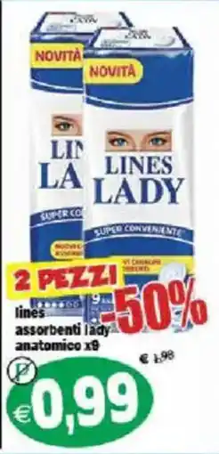 Il Castoro Supermercati Lines assorbenti lady anatomico offerta