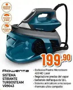 Ipercoop Rowenta Sistema stirante Turbosteam VR9043 offerta