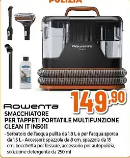 Ipercoop Rowenta smacchiatore per tappeti portatile multifunzione clean it in5011 offerta