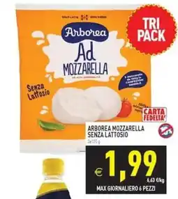 Pim Supermercati Arborea mozzarella senza lattosio offerta