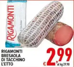 Iper Triscount Rigamonti bresaola di tacchino offerta