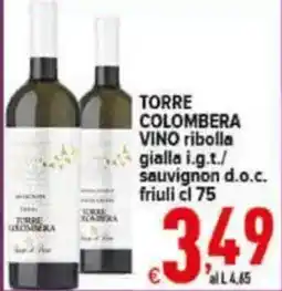 Iper Triscount Torre Colombera Vino ribolla gialla i.g.t./sauvignon d.o.c. offerta