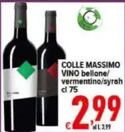 Iper Triscount Colle Massimo Vino bellone/vermentino/syrah offerta