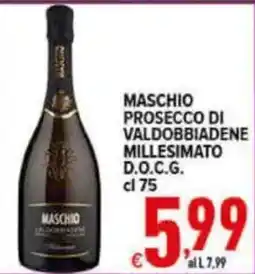 Iper Triscount Maschio Prosecco di Valdobbiadene Millesimato D.O.C.G. offerta