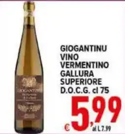 Iper Triscount GioGantinu vino vermentino gallura superiore offerta