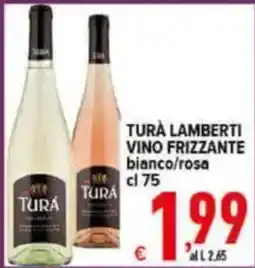 Iper Triscount Tura vino frizzante bianco/rosa offerta