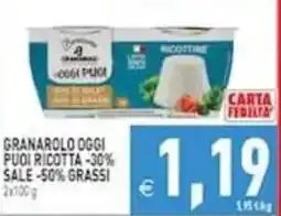 Pim Supermercati Granarolo oggi puoi ricotta offerta