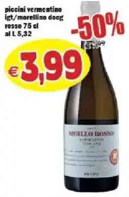 Il Castoro Supermercati Piccini vermentino igt/morellino docg rosso offerta