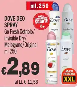 Primo Prezzo Dove Deo Spray offerta