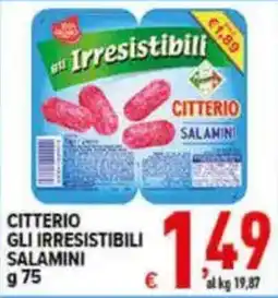 Iper Triscount Citterio gli irresistibili salamini offerta