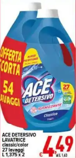 Iper Triscount Ace Detersivo Lavatrice Classic offerta