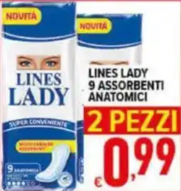 Iper Triscount Lines Lady assorbenti anatomici offerta