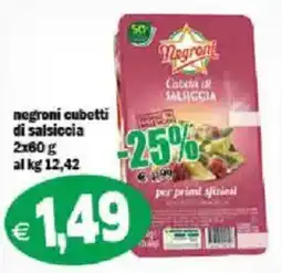 Il Castoro Supermercati Negroni cubetti di salsiccia offerta