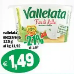 Il Castoro Supermercati Vallelata mozzarella offerta