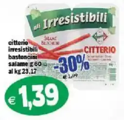 Il Castoro Supermercati Citterio bastoncini salame offerta