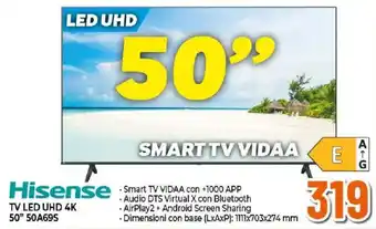 Hisense TV LED UHD 4K 50" 50A69S