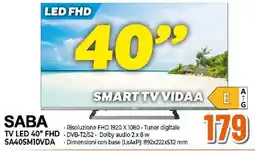 Ipercoop TV LED 40" FHD SABA offerta