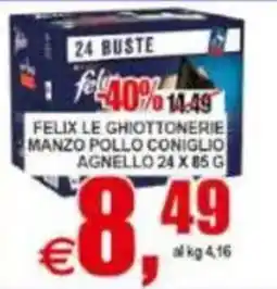 Pewex Felix le ghiottonerie manzo pollo coniglio agnello offerta