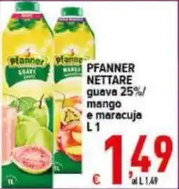 Iper Triscount PFANNER NETTARE guava 25%/mango e maracuja offerta