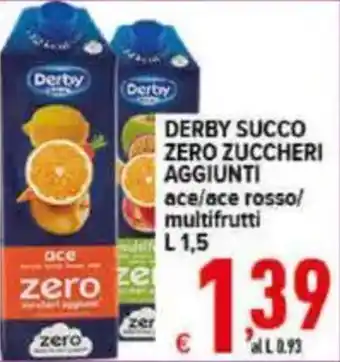 Iper Triscount Derby succo zero zuccheri aggiunti offerta