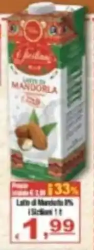 CTS Supermercati Latte di Mandorla 1% offerta