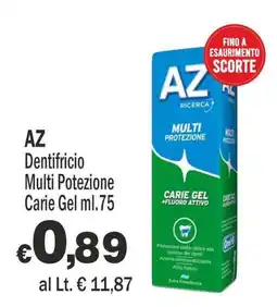 Primo Prezzo AZ Dentifricio Multi Protezione Carie Gel offerta