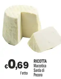 Primo Prezzo Ricotta Marzotica Sarda di Pecora offerta