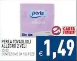 Pim Supermercati Perla tovaglioli allegro 2 veli offerta