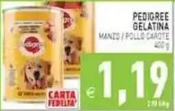 Pim Supermercati Pedigree gelatina manzo pollo carote offerta