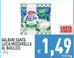 Pim Supermercati Galbani Santa Lucia Mozzarella al basilico offerta