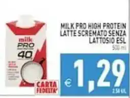 Pim Supermercati Milk Pro latte scremato senza lattosio ESL offerta