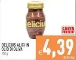 Pim Supermercati Delicius alici in olio di oliva offerta