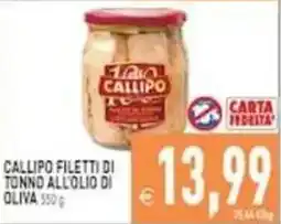 Pim Supermercati Callipo filetti di tonno all'olio di oliva offerta