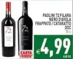 Pim Supermercati Paolini 72 Filara Nero d'Avola Frappato / Cataratto offerta